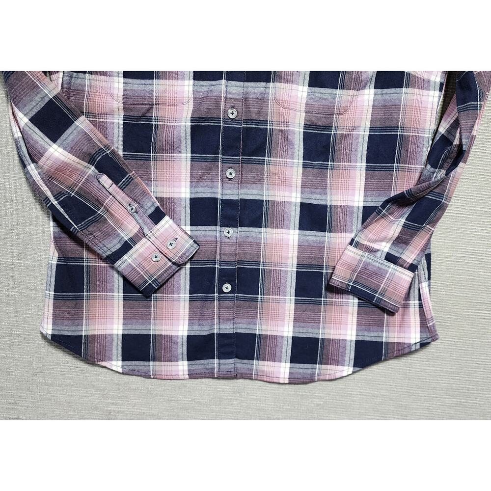Ridgecut Women’s Plaid Button Up‎ Shirt Size Large Pink Navy - Picture 5 of 12